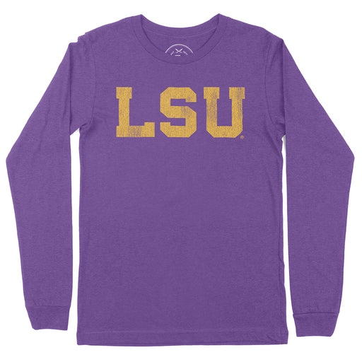 B&B Dry Goods LSU Tigers Athletic Block Long Sleeve T-Shirt - Purple