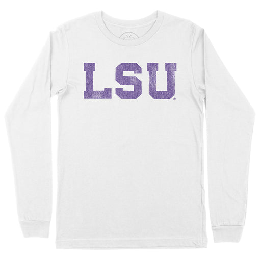 B&B Dry Goods LSU Tigers Athletic Block Long Sleeve T-Shirt - White