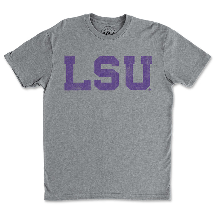 B&B Dry Goods LSU Tigers Athletic Block T-Shirt - Grey