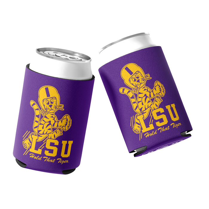 B&B Dry Goods LSU Tigers Hold That Tiger Stitched Neoprene Sublimated Double Sided Can Holder / Koozie - Purple