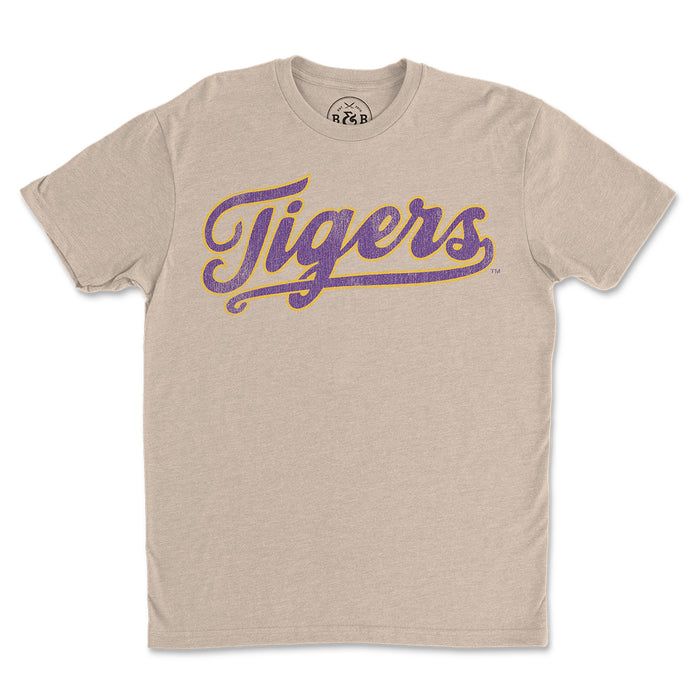 B&B Dry Goods LSU Tigers Baseball Script T-Shirt - Heather Cream