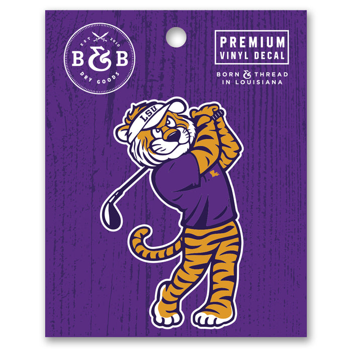 B&B Dry Goods LSU Tigers Golf Birdie Mike Premium Vinyl Decal