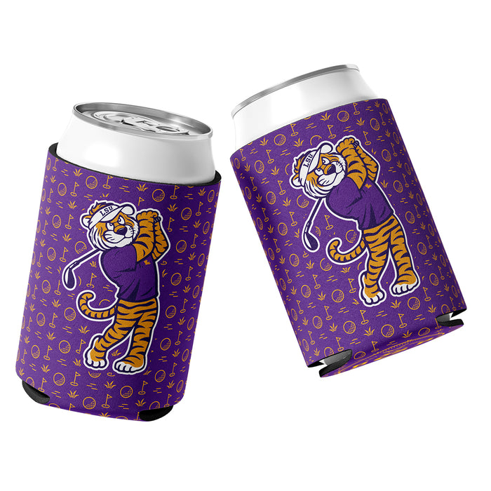 B&B Dry Goods LSU Tigers Birdie Mike Stitched Neoprene Sublimated Double Sided Can Holder / Koozie - Purple