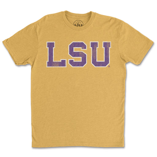 B&B Dry Goods LSU Tigers Classic Athletic Block T-Shirt - Mustard