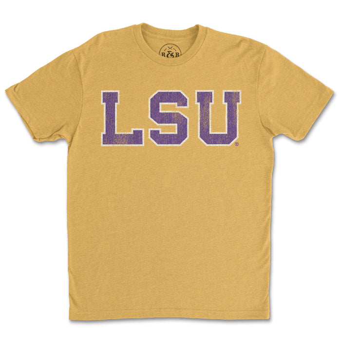 B&B Dry Goods LSU Tigers Classic Athletic Block T-Shirt - Mustard