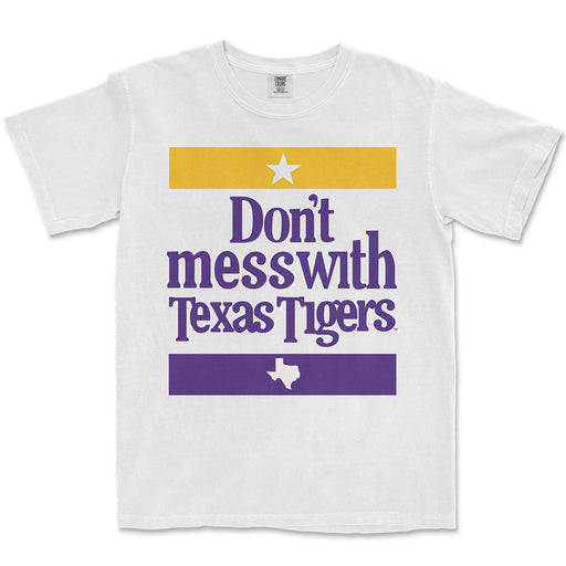 B&B Dry Goods LSU Tigers Don't Mess With Texas Tigers Garment Dyed T-Shirt - White