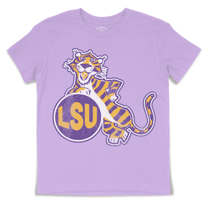 B&B Dry Goods LSU Tigers Esso Youth Short Sleeve T-Shirt - Lavender