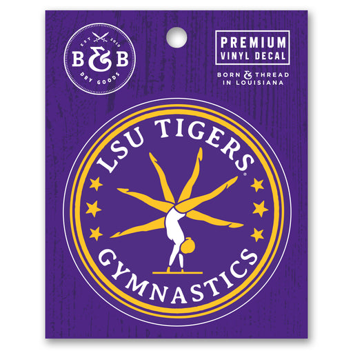 B&B Dry Goods LSU Tigers Gymnastics Retro Walkover Premium Vinyl Decal