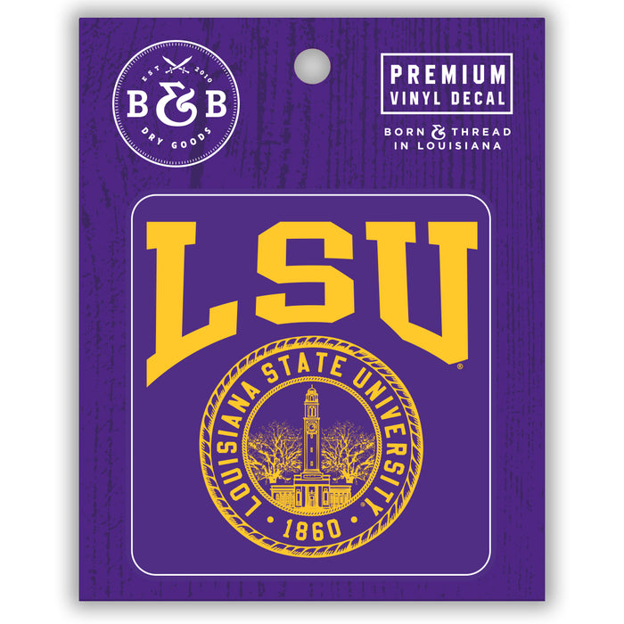 B&B Dry Goods LSU Memorial Seal Arch Decal - Purple