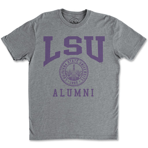 B&B Dry Goods LSU Tigers Name Drop Memorial Seal Alumni T-Shirt - Heather Grey