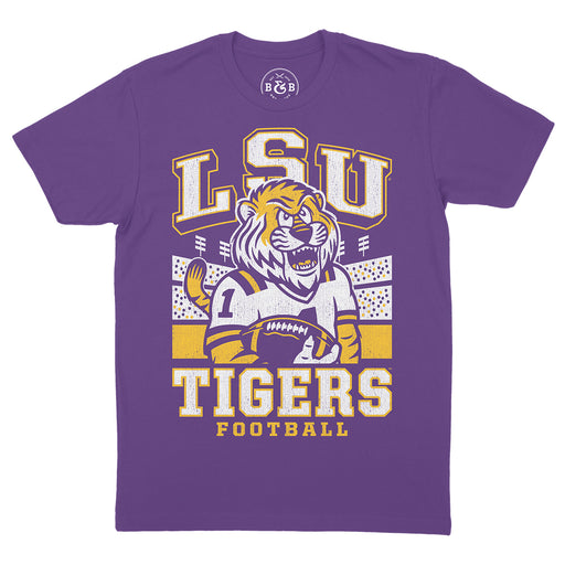 B&B Dry Goods LSU Tigers QB Mike Football Stadium T-Shirt - Purple