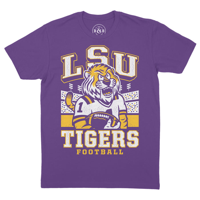 B&B Dry Goods LSU Tigers QB Mike Football Stadium T-Shirt - Purple