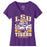B&B Dry Goods LSU Tigers QB Mike Football Stadium V-Neck T-Shirt - Purple