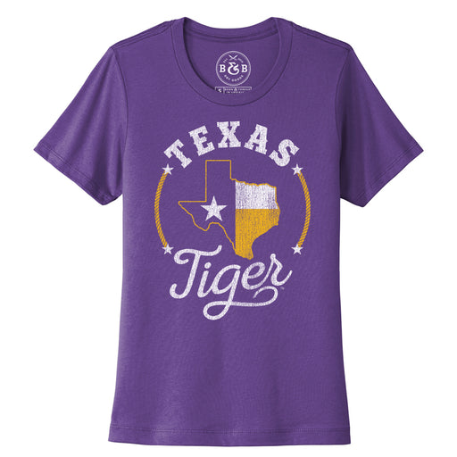 B&B Dry Goods LSU Tigers Texas Tigers Women's T-Shirt - Purple