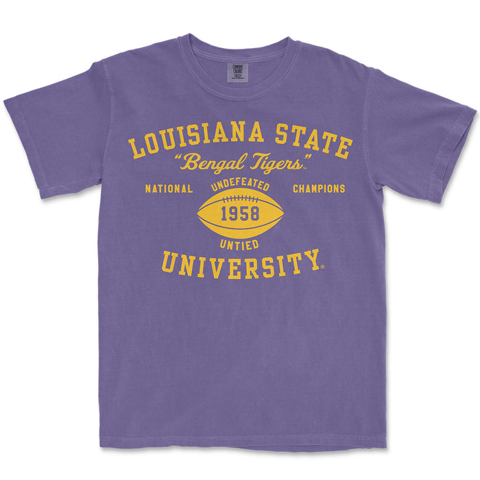 B&B Dry Goods LSU Tigers The Archives 1958 Football National Champions Garment Dyed T-Shirt - Grape