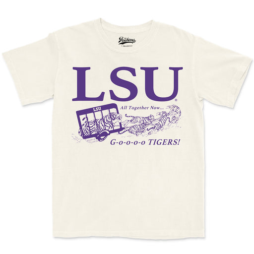 B&B Dry Goods LSU Tigers The Archives All Together Now Oversized Fit Garment Dyed T-Shirt - Vintage White
