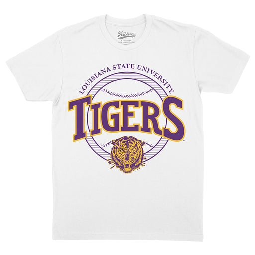 B&B Dry Goods LSU Tigers The Archives Baseball 90's Sweep T-Shirt - White