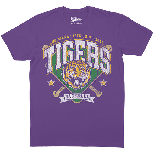 B&B Dry Goods LSU Tigers The Archives Baseball Double Play T-Shirt - Purple