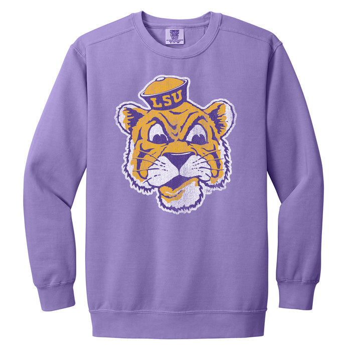 B&B Dry Goods LSU Tigers The Archives Beanie Mike Garment Dyed Crewneck Sweatshirt - Violet