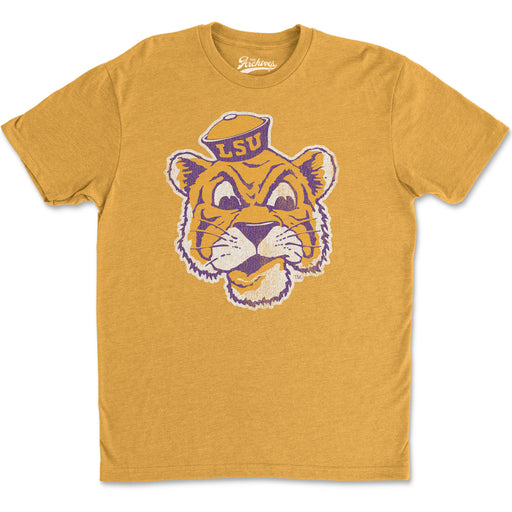 B&B Dry Goods LSU Tigers The Archives Beanie Mike Tri-Blend T-Shirt - Mustard