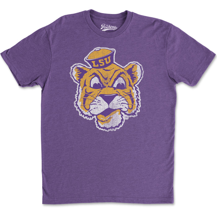 B&B Dry Goods LSU Tigers The Archives Beanie Mike Tri-Blend T-Shirt - Purple