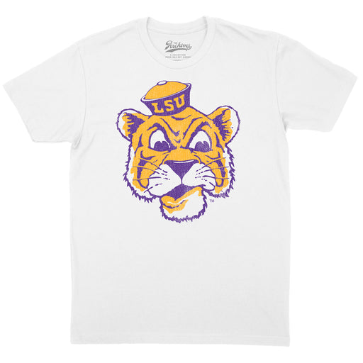 B&B Dry Goods LSU Tigers The Archives Beanie Mike Tri-Blend T-Shirt - White