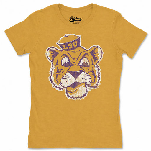 B&B Dry Goods LSU Tigers The Archives Beanie Mike Women's T-Shirt - Mustard