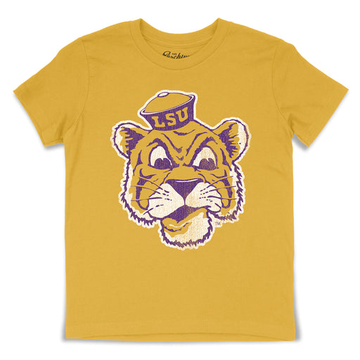 B&B Dry Goods LSU Tigers The Archives Beanie Mike Youth T-Shirt - Mustard