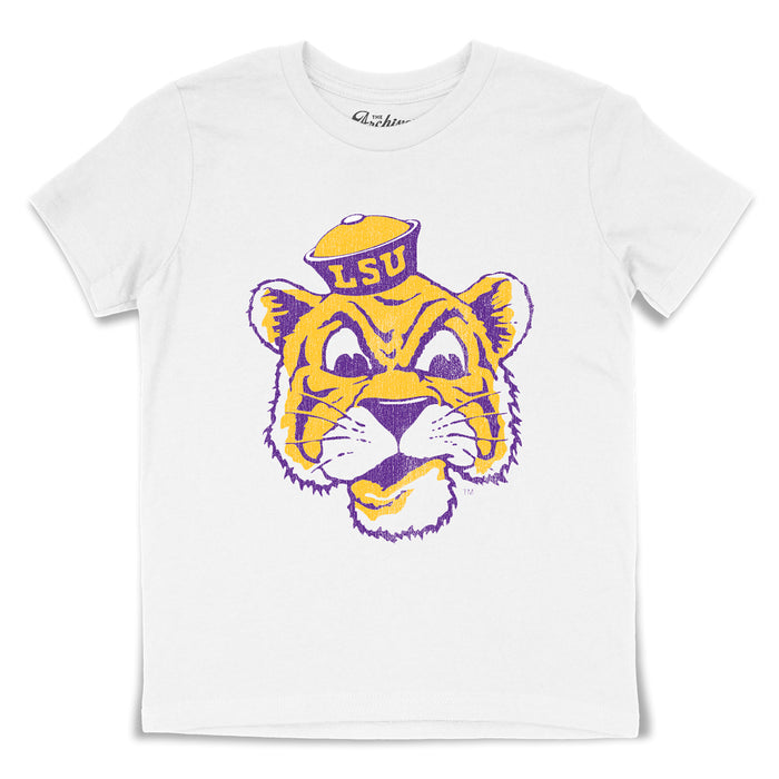B&B Dry Goods LSU Tigers The Archives Beanie Mike Youth T-Shirt - White