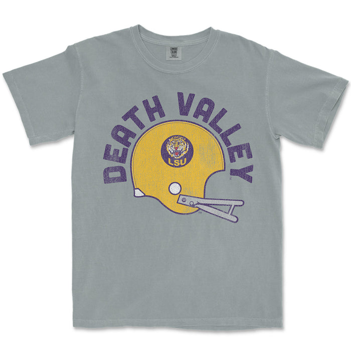 B&B Dry Goods LSU Tigers The Archives Death Valley Vault Helmet Garment Dyed T-Shirt - Granite