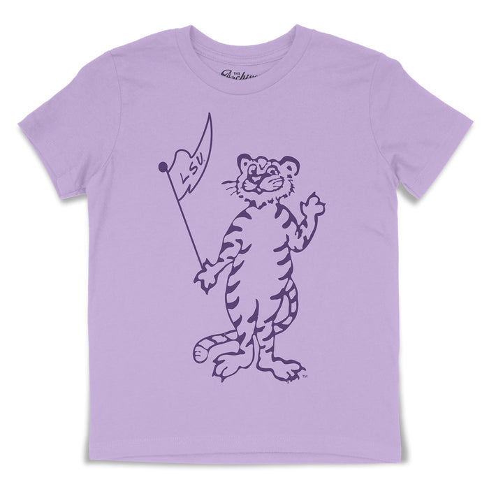 B&B Dry Goods LSU Tigers The Archives Pennant Mike Youth T-Shirt - Lavender