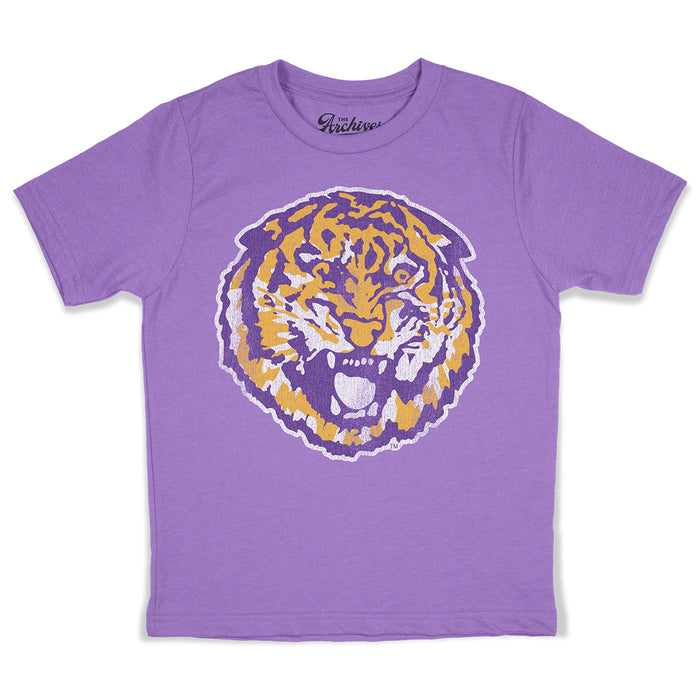 B&B Dry Goods LSU Tigers The Archives Round Vault Youth T-Shirt - Purple Heather