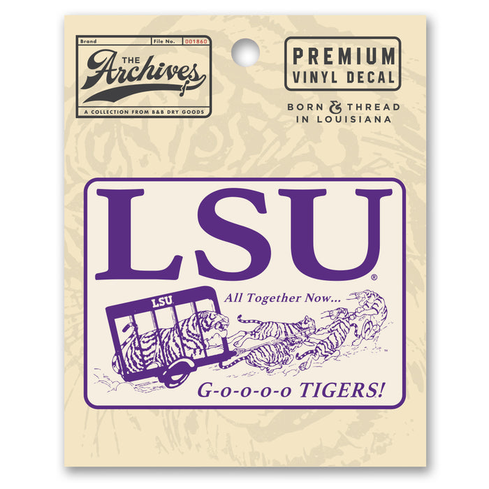 B&B Dry Goods LSU Tigers The Archives All Together Premium Vinyl Decal