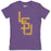 B&B Dry Goods LSU Tigers The Archives Vault Baseball Interlock Women's Tri-Blend T-Shirt - Purple