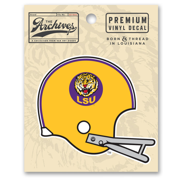 B&B Dry Goods LSU Tigers The Archives Vault Football Helmet Premium Vinyl Decal