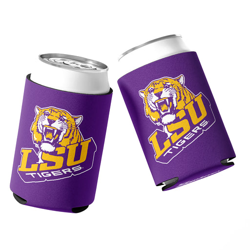 B&B Dry Goods LSU Tigers The Archives Vault Slant Stitched Neoprene Sublimated Double Sided Can Holder / Koozie - Purple
