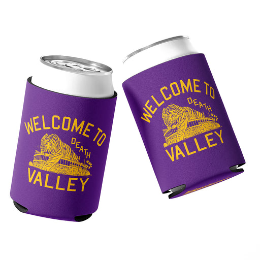 B&B Dry Goods LSU Tigers The Archives Welcome To Death Valley Stitched Neoprene Sublimated Double Sided Can Holder / Koozie - Purple