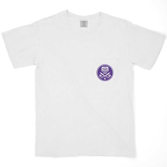 B&B Dry Goods LSU Tigers Death Valley Sunset Garment Dyed Pocket T-Shirt - White