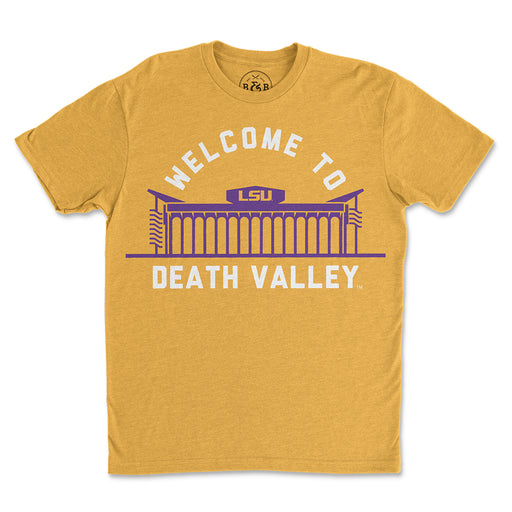 B&B Dry Goods LSU Tigers Welcome To Death Valley T-Shirt - Mustard