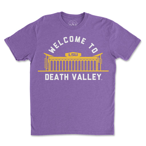 B&B Dry Goods LSU Tigers Welcome To Death Valley T-Shirt - Purple