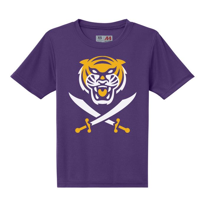 Bengals & Bandits A4 Cooling Performance Youth Short Sleeve T-Shirt - Purple