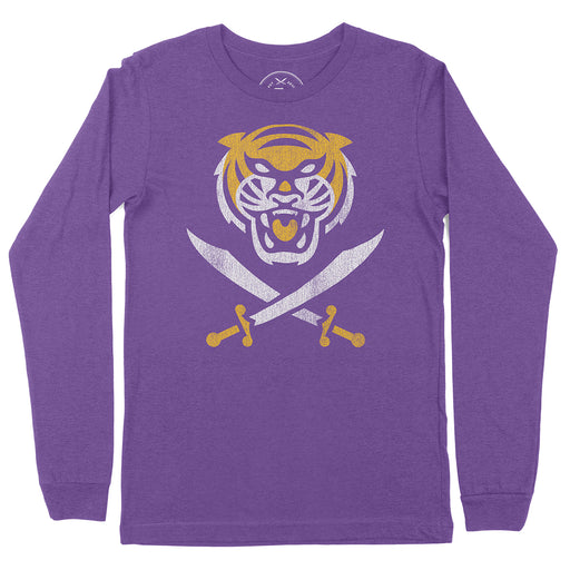 B&B Dry Goods Bengals & Bandits 'Bandit 14' Tri-Blend Long Sleeve T-Shirt - Purple