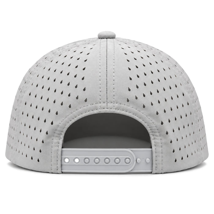 Bengals & Bandits Flag Patch Perforated Structured Flat Brim 5 Panel Rope Hat - Grey / White Rope