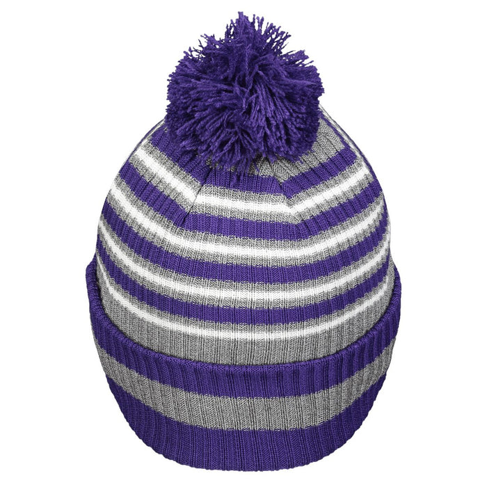 Bengals & Bandits Holloway Spirit Stripe Knit With Pom -  Purple / Grey