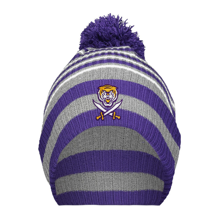Bengals & Bandits Holloway Spirit Stripe Knit With Pom -  Purple / Grey