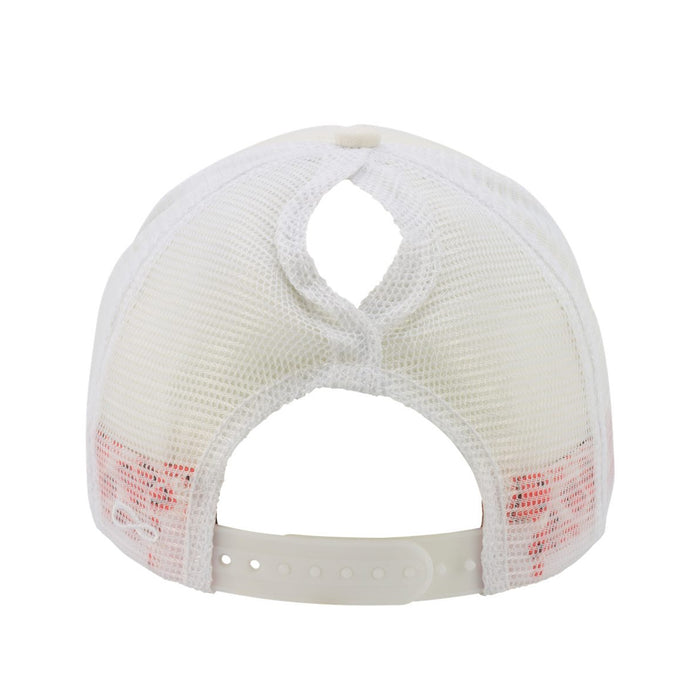 Bengals & Bandits Infinity Her Patch Rosie Women's Foam Pony Tail Trucker Hat - Ivory / Lavender