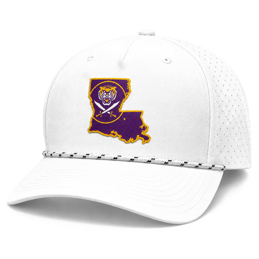Bengals & Bandits LA Patch Richardson Laser Perforated Performance Adjustable Rope Hat - White