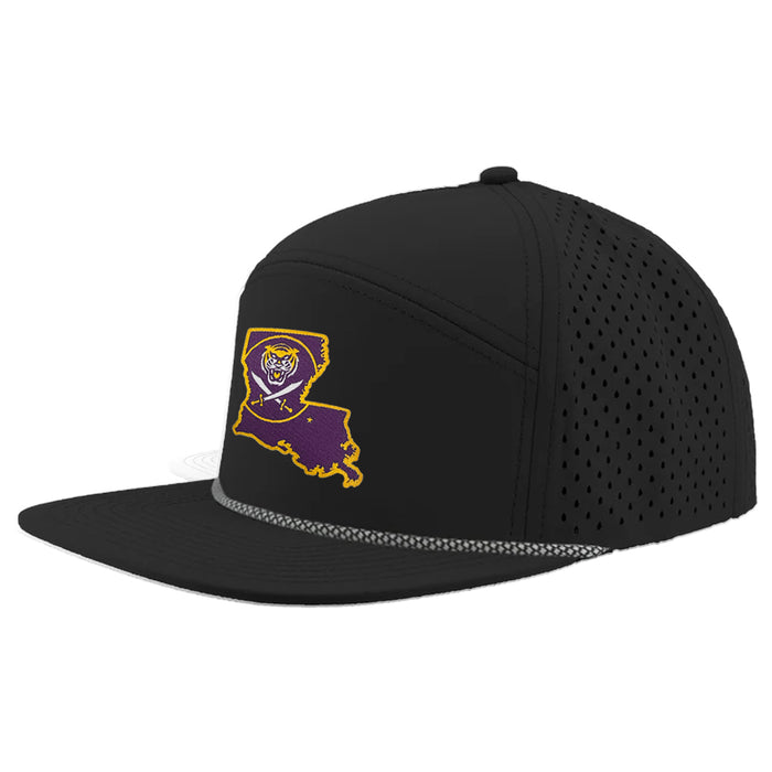 Bengals & Bandits Osprey LA Patch 7-Panel Perforated Rope Hat - Black / White Rope