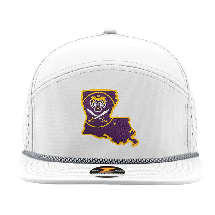 Bengals & Bandits Osprey LA Patch 7-Panel Perforated Rope Hat - White / Black Rope