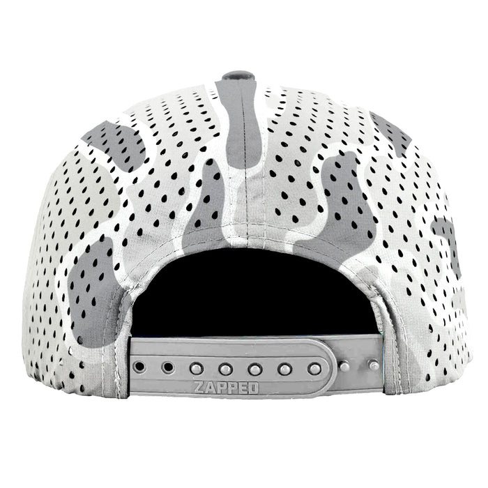 Bengals & Bandits Purple and Gold Flag Patch Blackhawk R+ Perforated Rope Hat - Old School Snow Camo